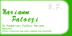 mariann paloczi business card